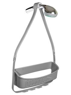 Полка подвесная одноуровневая пластиковая для душа серая W5682-1g Аквалиния