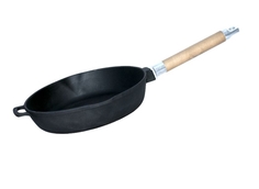 Сковорода чугун. Good Grill G0228, d-28 см. без крыш, 2 слива