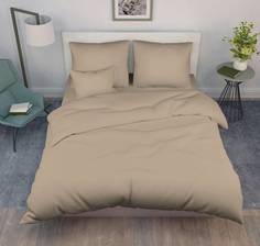 Простыня на резинке 140x200 см, поплин г/к, борт 25 см Кофе с молоком Ивановотекстиль