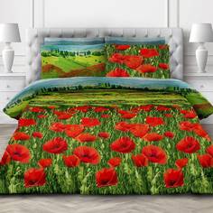 Простыня на резинке 160x200 см, бязь Люкс, борт 20 см Цветущая альпика Ивановотекстиль