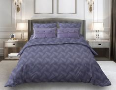 Простыня на резинке 160x200 см, бязь Комфорт, борт 20 см Иллюзия, сине-фиолетовый Ивановотекстиль