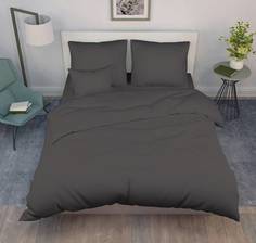 Простыня Евро, поплин гладкокрашеный Графит Ивановотекстиль