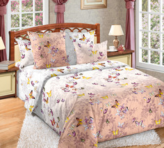 Простыня 2-спальная, бязь Люкс Эльфийская ночь, персиковый Ивановотекстиль