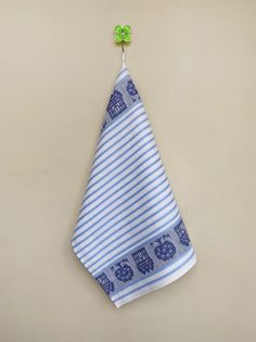 Полотенце кухонное 50x70 см, жаккардовое, 100 % лён Домашний очаг, синий Ивановотекстиль