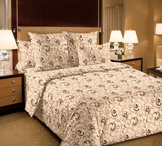 Простыня Евро, бязь Люкс Вензель, бежевый Ивановотекстиль