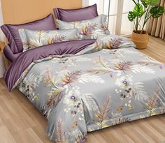 Простыня 1,5-спальная, поплин Райский сад компаньон Ивановотекстиль