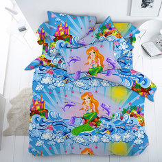 Простыня на резинке 080x160 см, бязь Люкс, Русалочка Ивановотекстиль