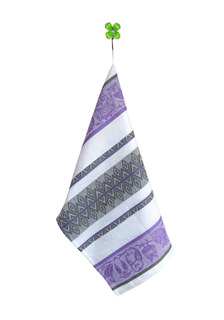 Полотенце кухонное 50x70 см, жаккардовое, 100 % лён Совята, серо-сиреневый Ивановотекстиль