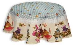 Скатерть гобеленовая круглая «Весёлые гуси» d 140 Студия Текстильного Дизайна