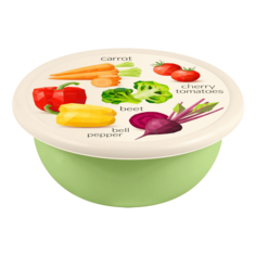 Миска Профит Хаус с крышкой и декором 1,2 л No Brand