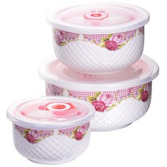 Набор мисок Loraine керамических. 6пр. 0,3-0,45-1,л