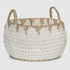 Корзина универсальная Rattan Grand Deco Sumbu Putih 45 х 45 х 40 см бежево-белая