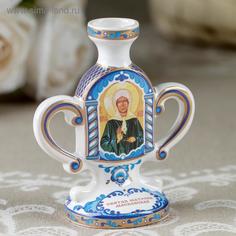 Подсвечник киот Матрона, гжель No Brand