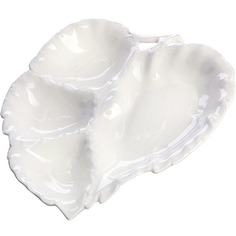 Менажница LORAINE 4 отделения Листок фарфор 60015