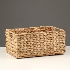 Корзина для хранения, прямоугольная , 32х22х22 см, Водный гиацинт, металл. каркас No Brand