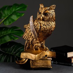 Копилка "Сова с пером" бронза, 25х30х45см Хорошие сувениры