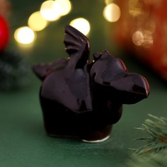 Сувенир новогодний Дракон Джет.2024 интерьерный, черный,фарфор, 5 см Sima Land