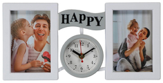 Часы настенные Family, с фоторамками, плавный ход, d=9 см, 17 х 35 см No Brand