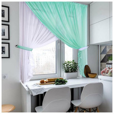 Штора для кухни Nivasan Лола 290*170см цвет бирюза