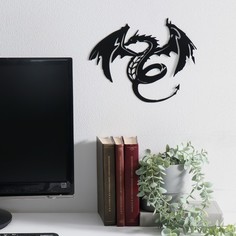 Панно интерьерное металл Китайский дракон 28х22 см No Brand