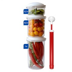 Контейнер пищевой пластик 3 шт с насосом КВХН 96-3 No Brand