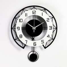 Часы настенные, серия: Маятник, плавный ход, 35 х 43 см No Brand