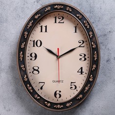 Часы настенные, серия: Классика, "Диаманте", плавный ход, d-24.5 х 18 см, 30 х 23 см China