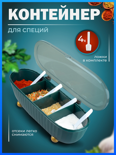 Органайзер контейнер для специй пластиковый зеленый PROFFI PH11123