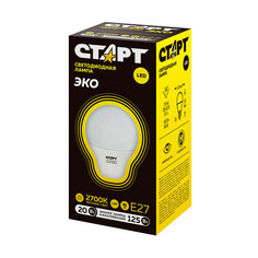 ЛАМПА СВЕТОДИОДНАЯ "СТАРТ ЭКО" ГРУША 20W 2700 К E27, ТЕПЛ. СВЕТ Start