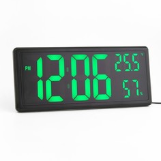Часы электронные настенные, настольные, с будильником, 36 х 3 х 15 см No Brand