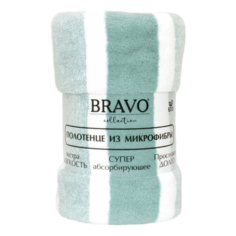 Полотенце Bravo Страйп М0908_34 65x130 см микрофибра бело-зеленое