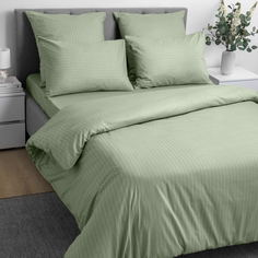 Пододеяльник LoveME страйп-дизайн, 148х215 1.5 спальный smoke green светло-зелёный
