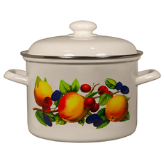 Кастрюля эмал 3,0л 16124АП2 Яблоки Лысьвенские эмали