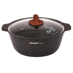 Кастрюля-жаровня Kukmara granit ultra original литая 28 см 5 л