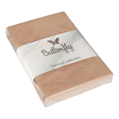 Простыня Butterfly Premium collection полутораспальная сатин сливочная