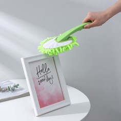Доляна Щетка для уборки с насадкой из микрофибры на ручке Доляна, 31 см, букли, цвет МИКС