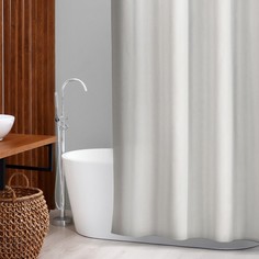 Штора для ванной комнаты SAVANNA Классика, с люверсами, 180?180 см, полиэстер, цвет бежевы No Brand