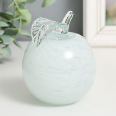 Сувенир стекло в стеклокрошку "Яблоко" h 90 мм белое Sima Land