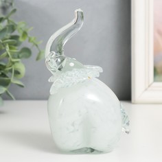 Сувенир стекло в стеклокрошку "Слон Белый" h 150 мм Sima Land