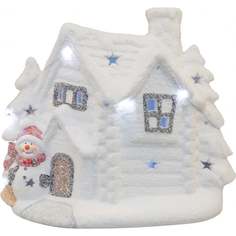 Светящаяся фигура NEON-NIGHT Home Домик со снеговиком, ламп 1шт. , дом, керамика [505-007]