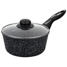Ковш Elan Gallery ГАРМОНИЯ ВКУСА Черный мрамор 1,5 л с крышкой,ф18, н/р, 34,5х19х13,5 см