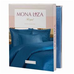 Комплект постельного белья Mona Liza Royal семейный сатин-жаккард 70x70 см индиго