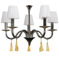Люстра Arti Lampadari Pontone E 1.1.5.501 C 5 ламп E14 60W с подвесками белая