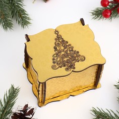 Шкатулка новогодняя с 20 елочными игрушками внутри "Золотая", размер шкатулки 9,5х7,5х7,1 No Brand