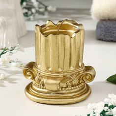 Свеча фигурная лакированная Колонна маленькая, 7,5 см, золото Богатство Аромата