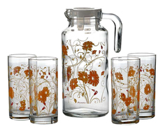Набор стаканов и кувшин Pasabahce Serenade orange