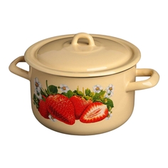 Кастрюля Лысьвенские эмали Сочная клубника с крышкой 2,9 л