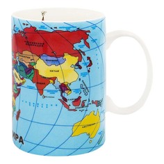 Кружка для чая Федерация Карта Мира 400 мл голубая