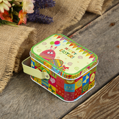 Шкатулка металл с ручкой Счастливой Пасхи 6х10,5х8 см Sima-Land 4566146