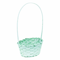 Корзина для цветочныx композиций бамбук 21x15x38 см зеленая No Brand